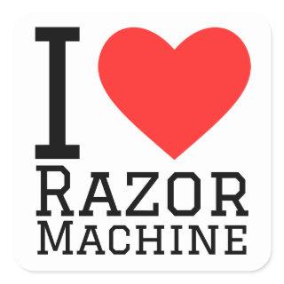 I love razor machine square sticker