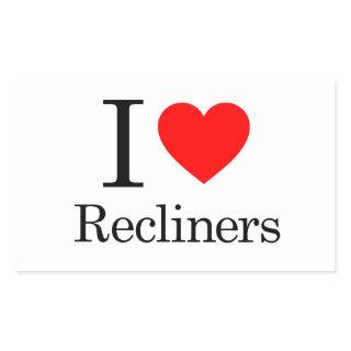 I Love Recliners Rectangular Sticker