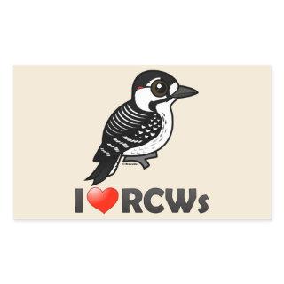 I Love Red-cockaded Woodpeckers Rectangular Sticker