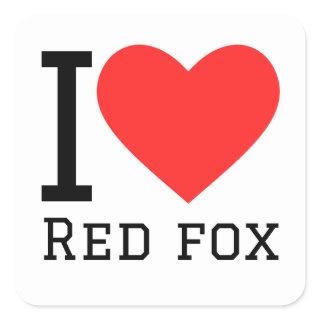 I love red fox square sticker