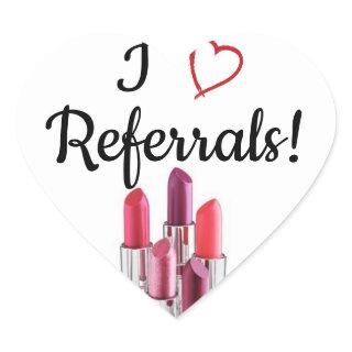 I Love Referrals Heart Shaped Sticker