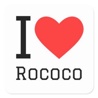 I love rococo square sticker