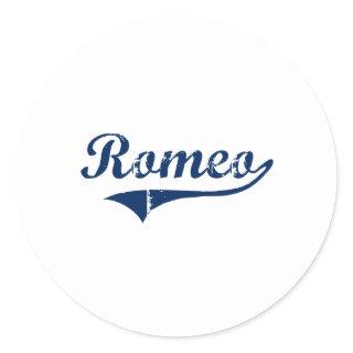 I Love Romeo Michigan Classic Round Sticker
