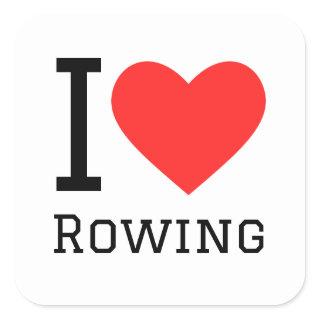 I love rowing square sticker