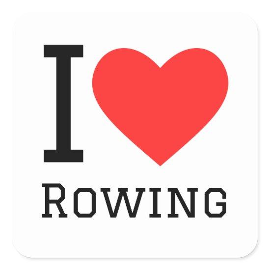 I love rowing square sticker