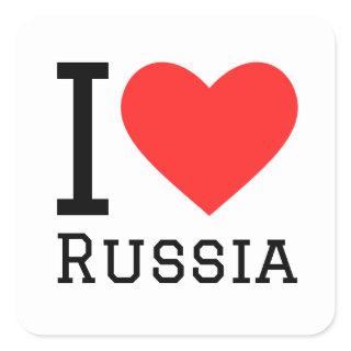 I love Russia square sticker