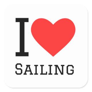 I love sailing square sticker