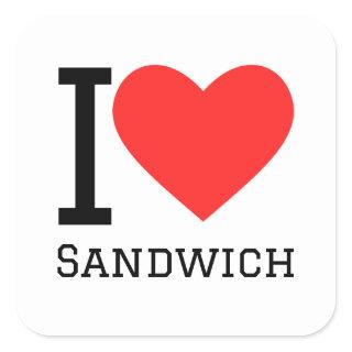 I love sandwich square sticker