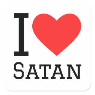 I love satan square sticker