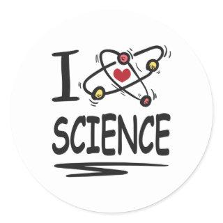 I love Science Classic Round Sticker
