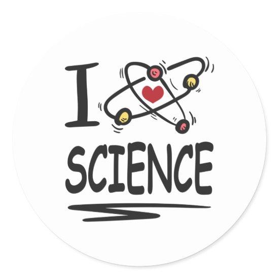 I love Science Classic Round Sticker