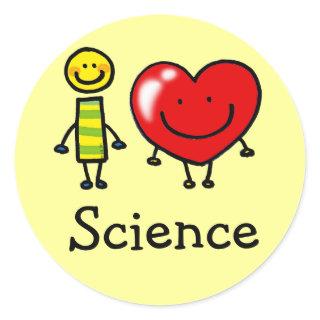 i love science classic round sticker