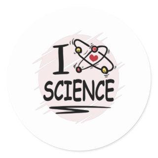 I love Science Classic Round Sticker