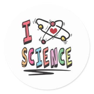 I love Science Classic Round Sticker