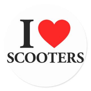I Love Scooters Classic Round Sticker