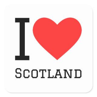 I love scotland square sticker