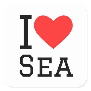 I love sea square sticker