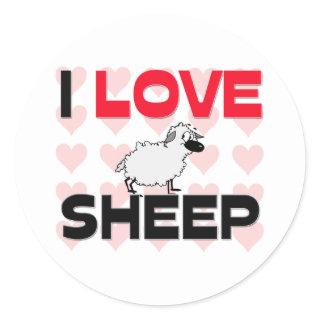 I Love Sheep Classic Round Sticker