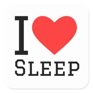 I love sleep square sticker