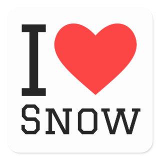 I love snow square sticker