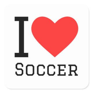 I love soccer square sticker