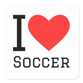 I love soccer square sticker