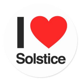 i love solstice classic round sticker