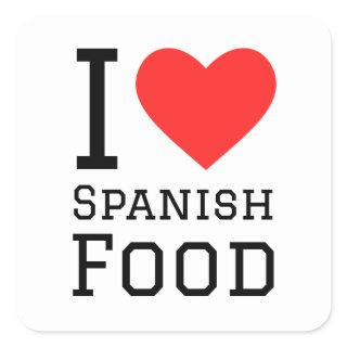 I love Spanish food Square Sticker