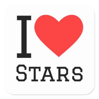 I love stars square sticker