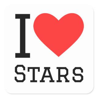 I love stars square sticker