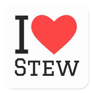 I love stew square sticker