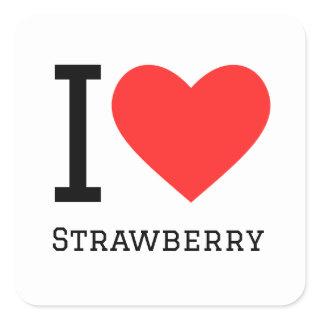 I love strawberry  square sticker