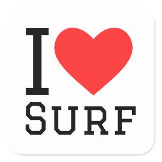 I love surf square sticker