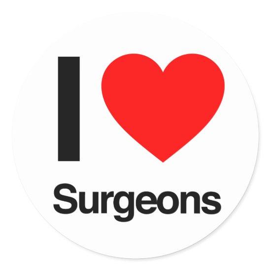 i love surgeons classic round sticker
