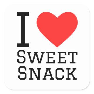 I love sweet snack  square sticker