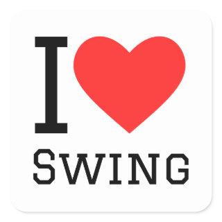 I love swing square sticker