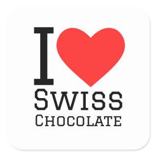 I love Swiss chocolate Square Sticker