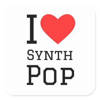 I love synth pop square sticker