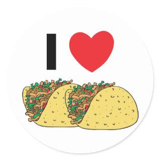 I Love Tacos Classic Round Sticker