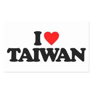 I LOVE TAIWAN RECTANGULAR STICKER