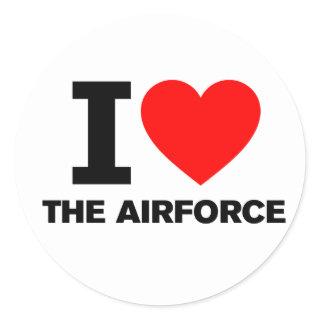 I Love the Airforce Classic Round Sticker