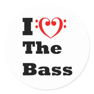 I Love the Bass Classic Round Sticker
