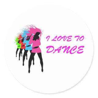 I Love To Dance Classic Round Sticker
