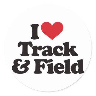 I Love Track and Field Classic Round Sticker