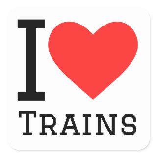 I love trains square sticker