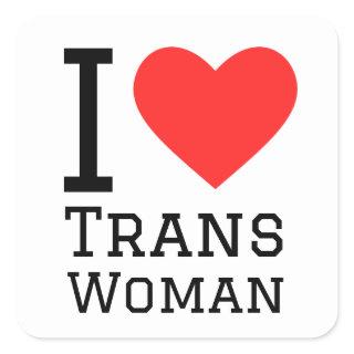 I love trans woman square sticker