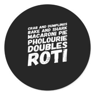 I love Trinidad and Tobago Food t-shirt Classic Round Sticker