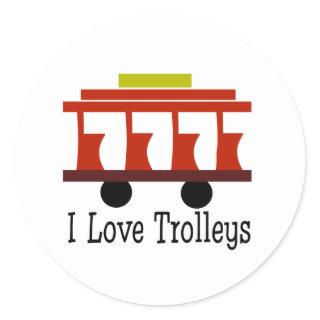 I Love Trolleys Classic Round Sticker