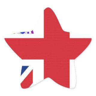 I Love UK Art Print Star Sticker