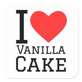 I love vanilla cake  square sticker
